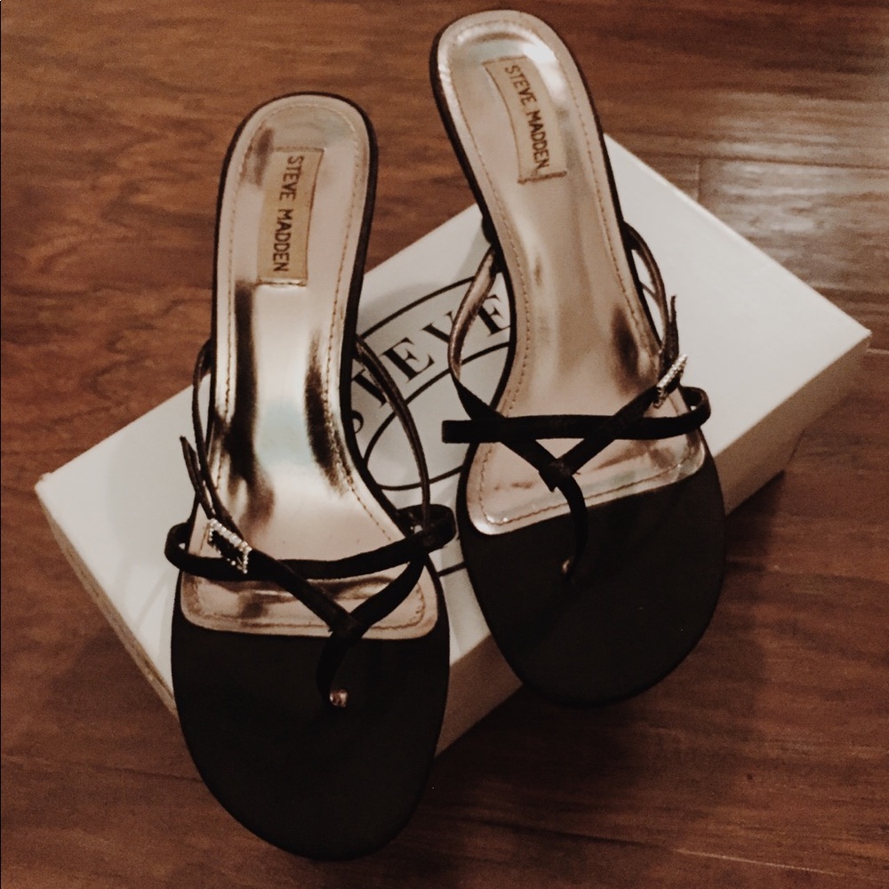 Steve Madden Black Satin Size 9